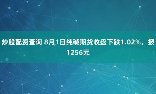 炒股配资查询 8月1日纯碱期货收盘下跌1.02%，报1256元